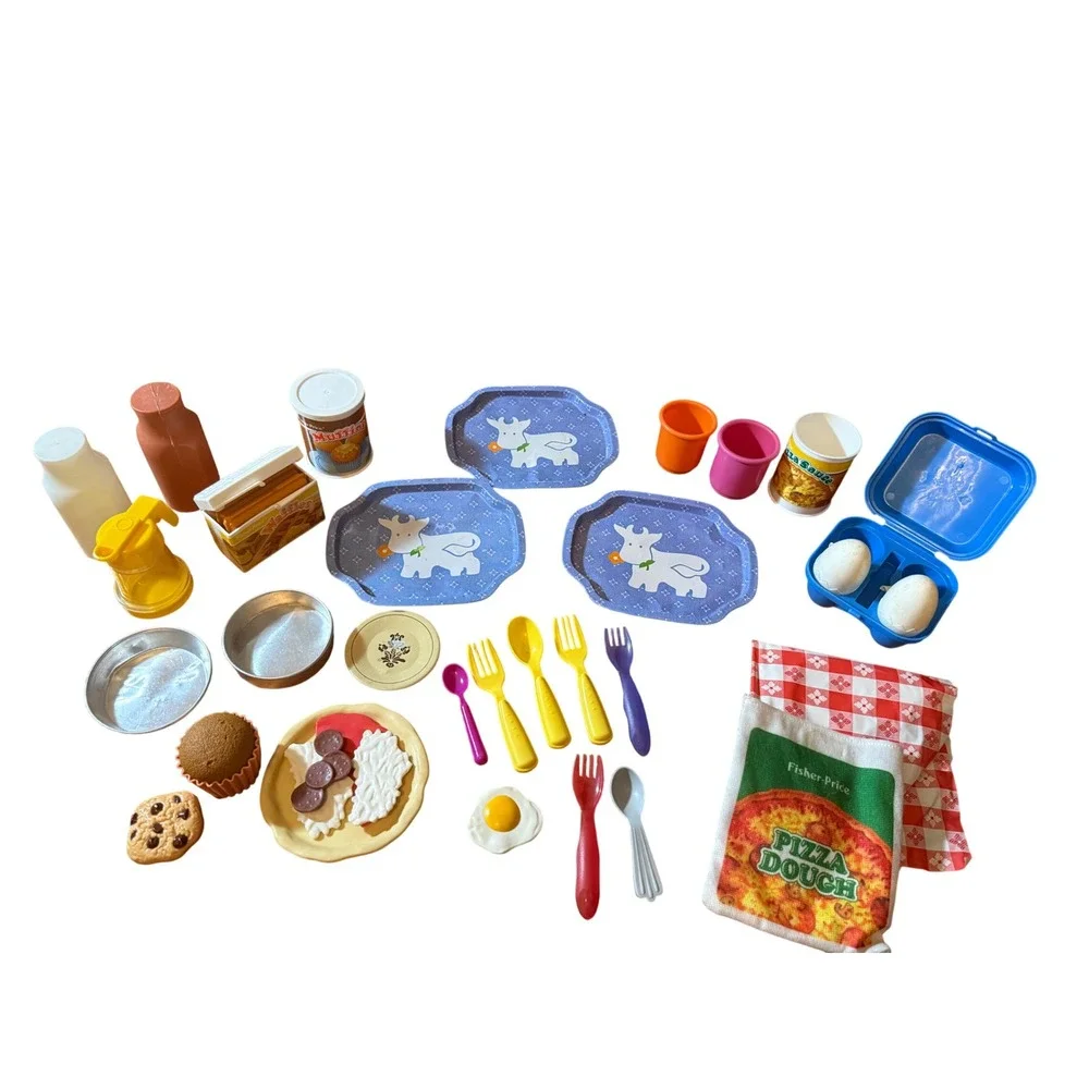 Vintage Fisher Price Kitchen Food and Accessories Lot Y2K Vintage 1980s 1990s